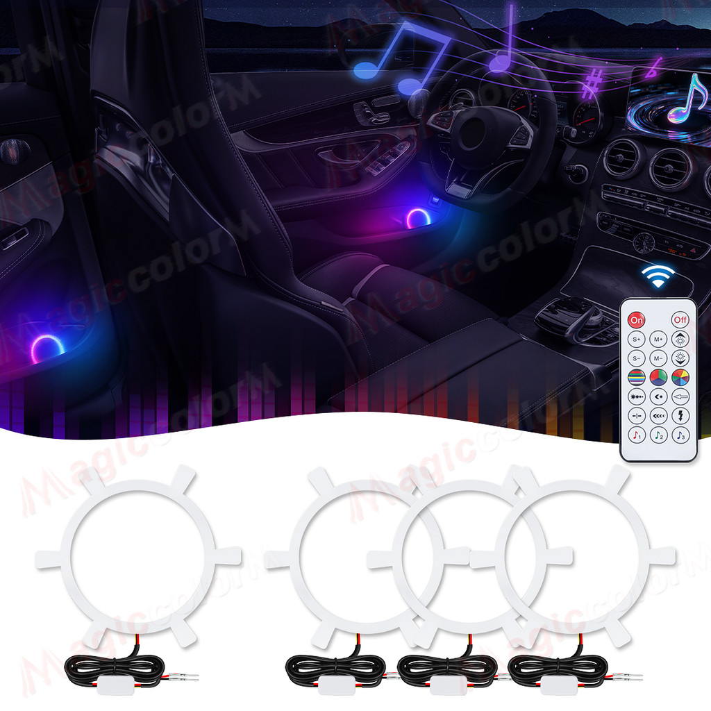 6.5in/3.5 Polegada Interior Do Carro Atmosfera Lâmpada Sinfonia RGB Chifre Tweeter Luz Ambiente Universal Áudio Capa Dec
