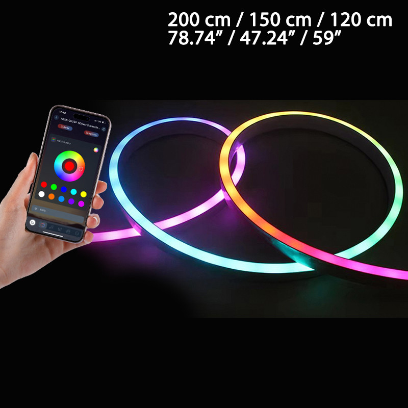 200cm 78 Polegada Luz Ambiente Do Carro LED Painel Dianteiro Pára-Brisa 64 Cores RGB Sinfonia Interior Acrílico Atmosfer