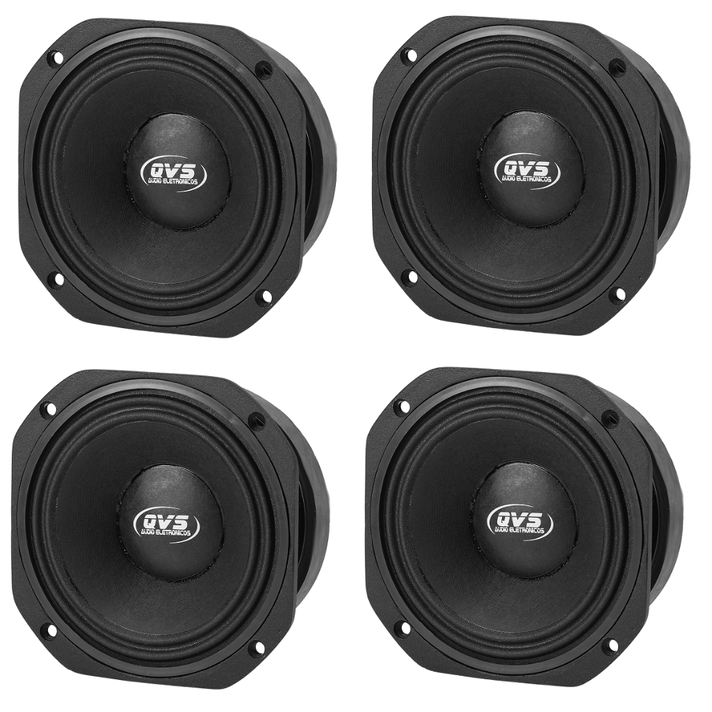 4 Alto Falante Qvs 6pa250 Medio Grave 250w 6 Polegadas Som Profissional Line Array