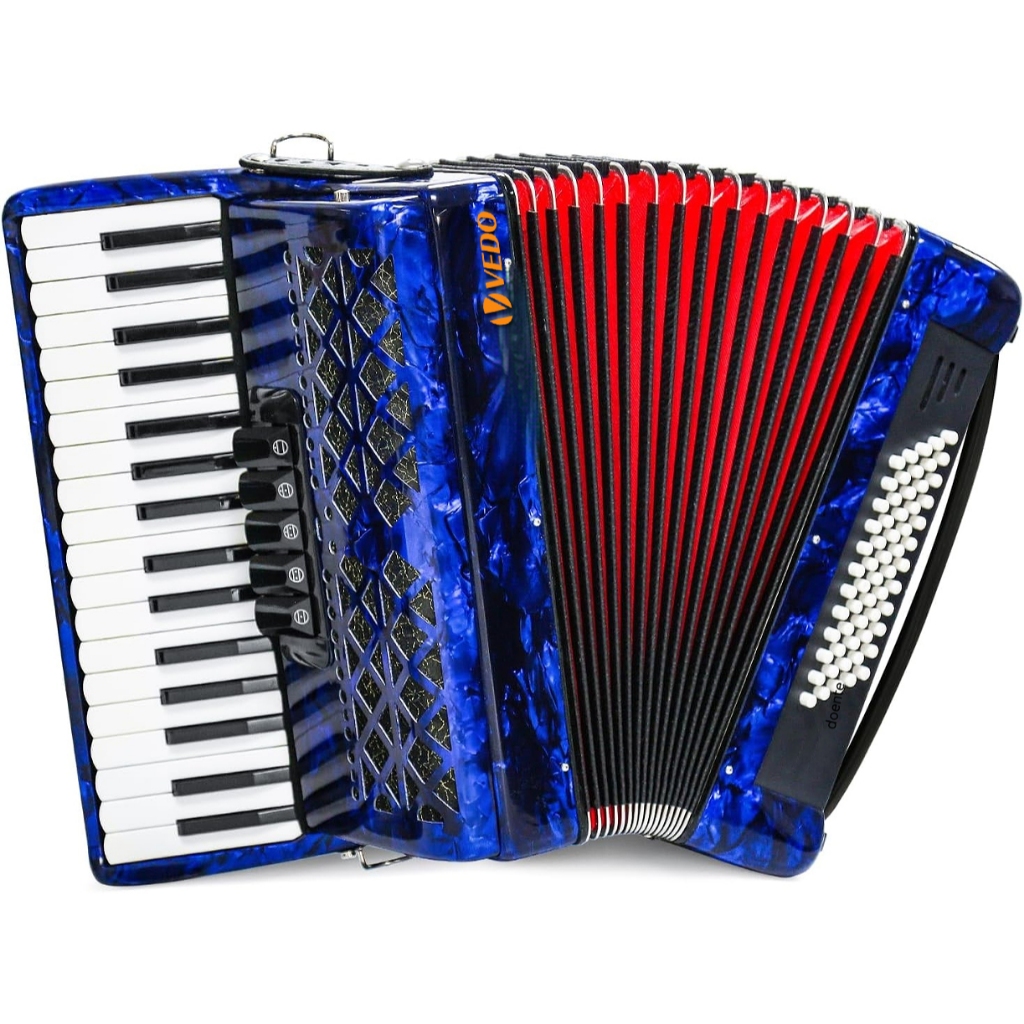 Acordeão VEDO, acordeão avançado de 34 teclas e 60 notas graves, ideal para iniciantes e profissionais, com mochila