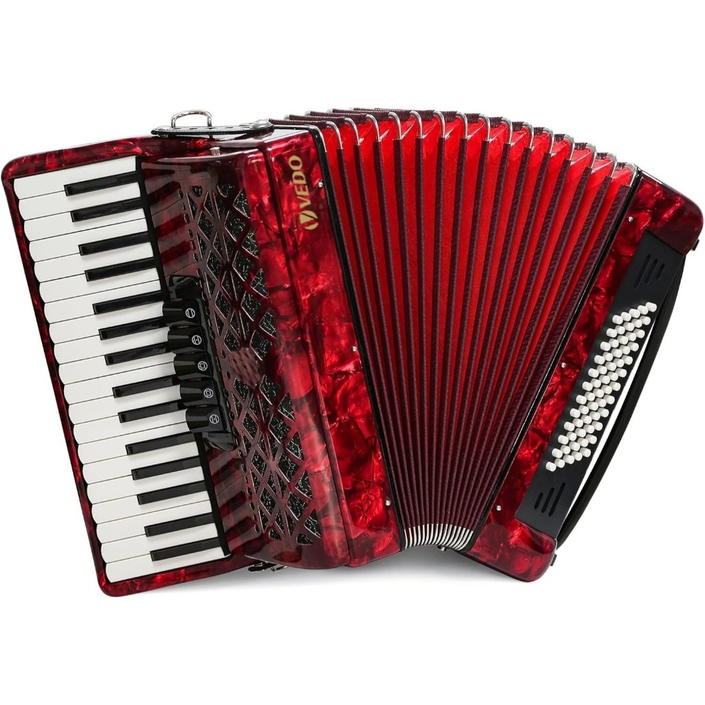 Acordeão VEDO, acordeão avançado de 34 teclas e 60 notas graves, ideal para iniciantes e profissionais, com mochila