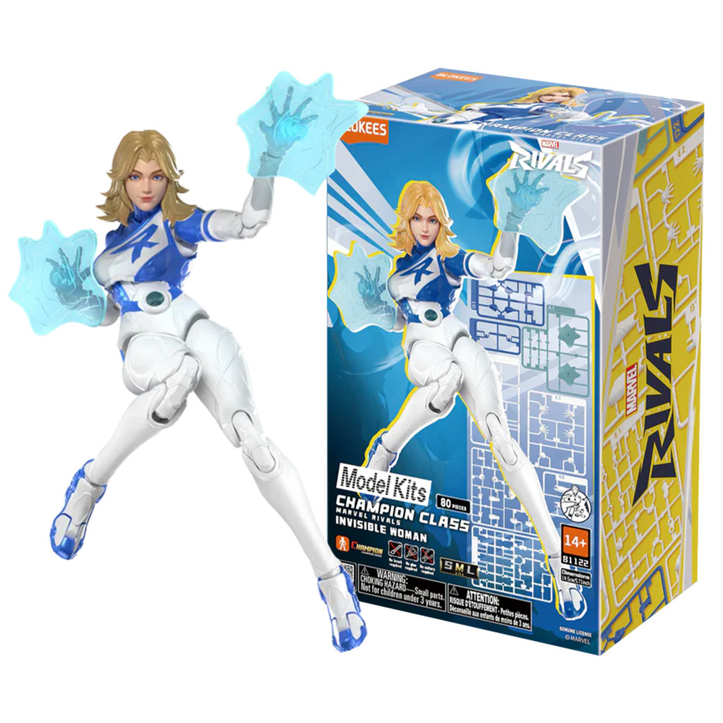 Boneco Articulado Montável Blokees Marvel Rivals Invisible Woman Colecionável Model Kit