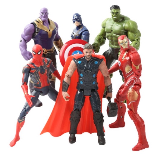 Kit Bonecos Super Heróis Avengers Marvel vingadores 4 Figuras de Ação 18 cm Articulado Pronta Entrega