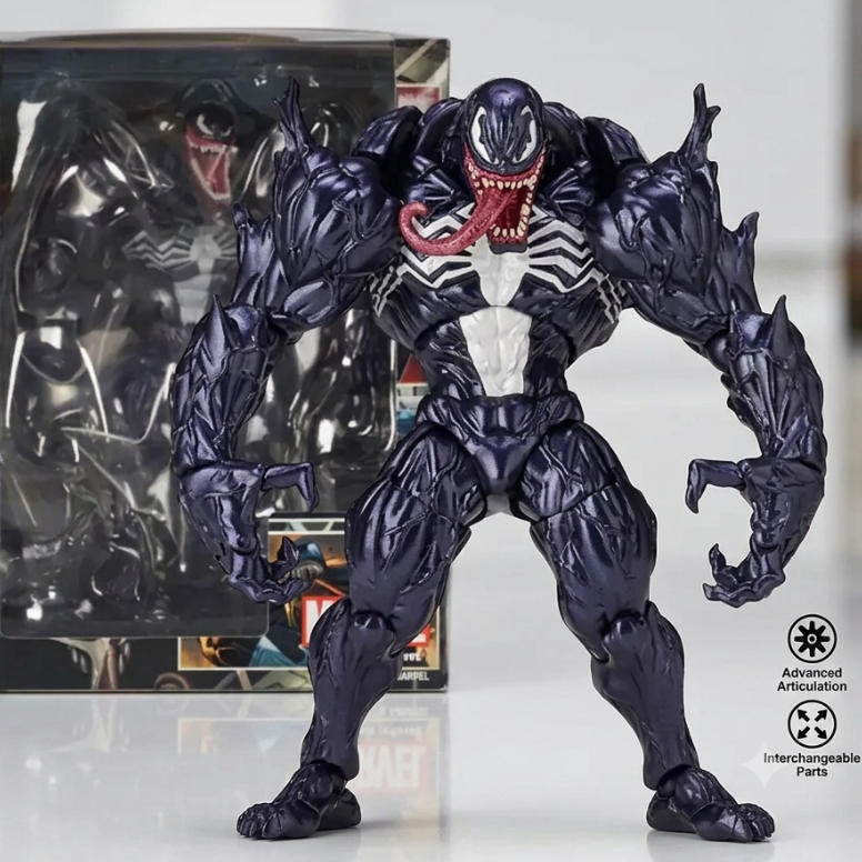 Action Figure Venom Amazing Yamaguchi Revoltech Marvel Boneco Articulado Colecionável Na Caixa