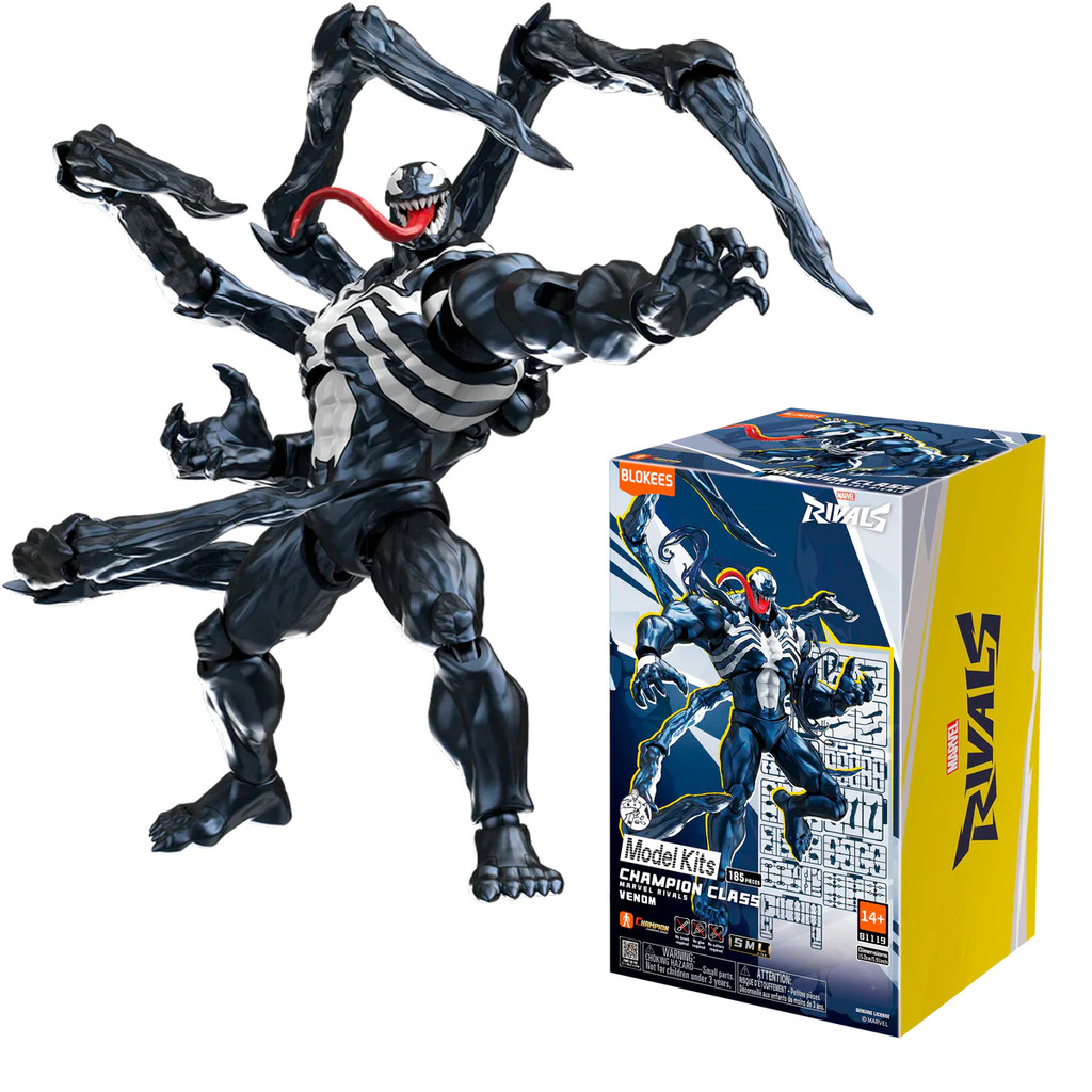 Boneco Articulado Montável Blokees Marvel Rivals Champion Class 07 Venom Colecionável Model Kit