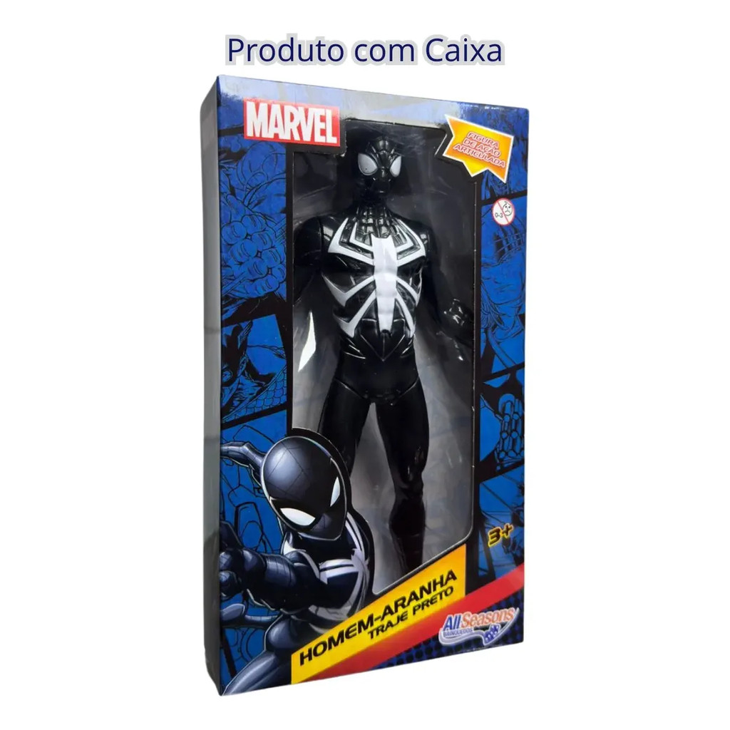 Boneco Homem Aranha Preto Marvel 22cm Articulado
