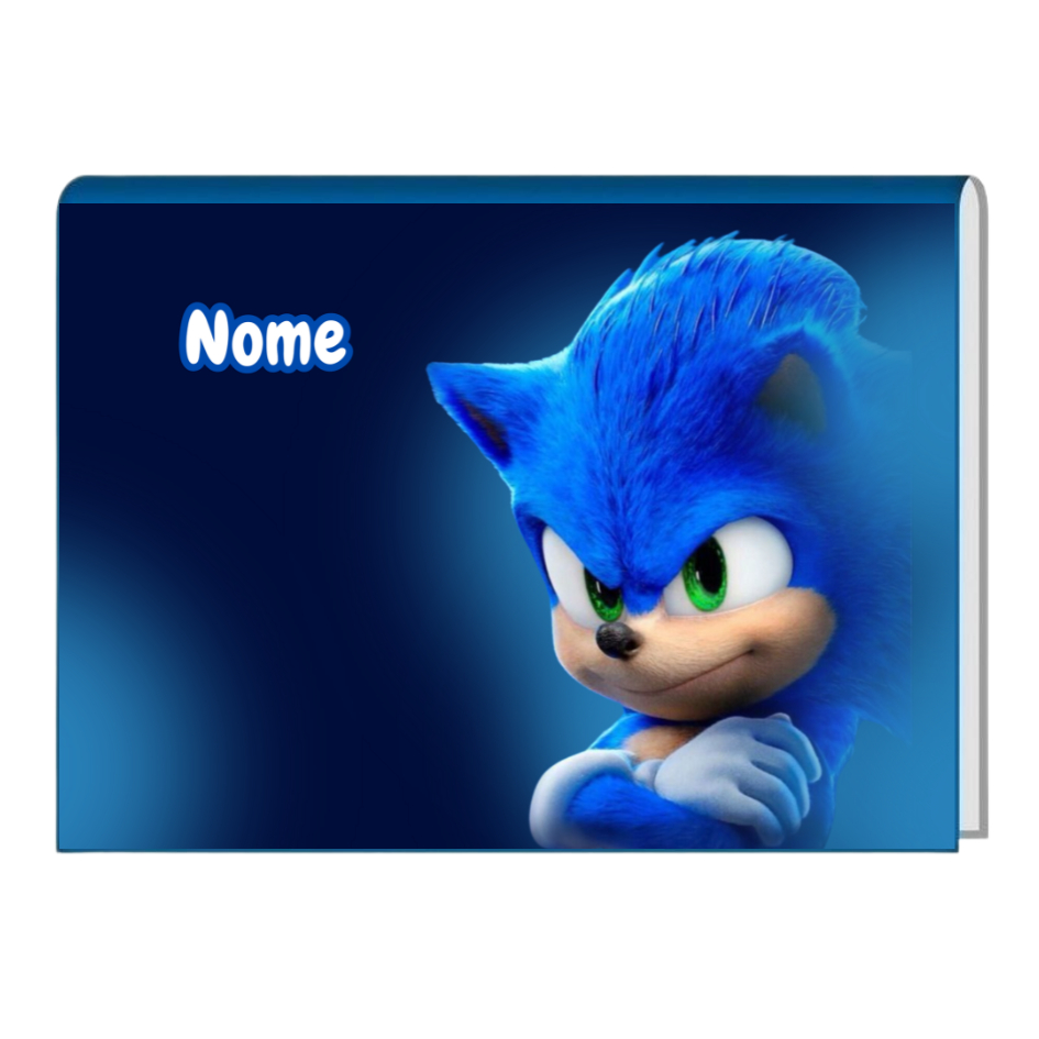 Caderno de Desenho Brochura Personalizado SONIC 96 Folhas - Grande A4