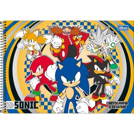 CADERNO DE CARTOGRAFIA E DESENHO ESPIRAL CAPA DURA SONIC 80 FOLHAS