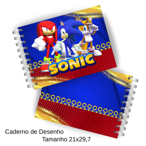 Caderno Desenho Sonic Personalizado 50 Fls