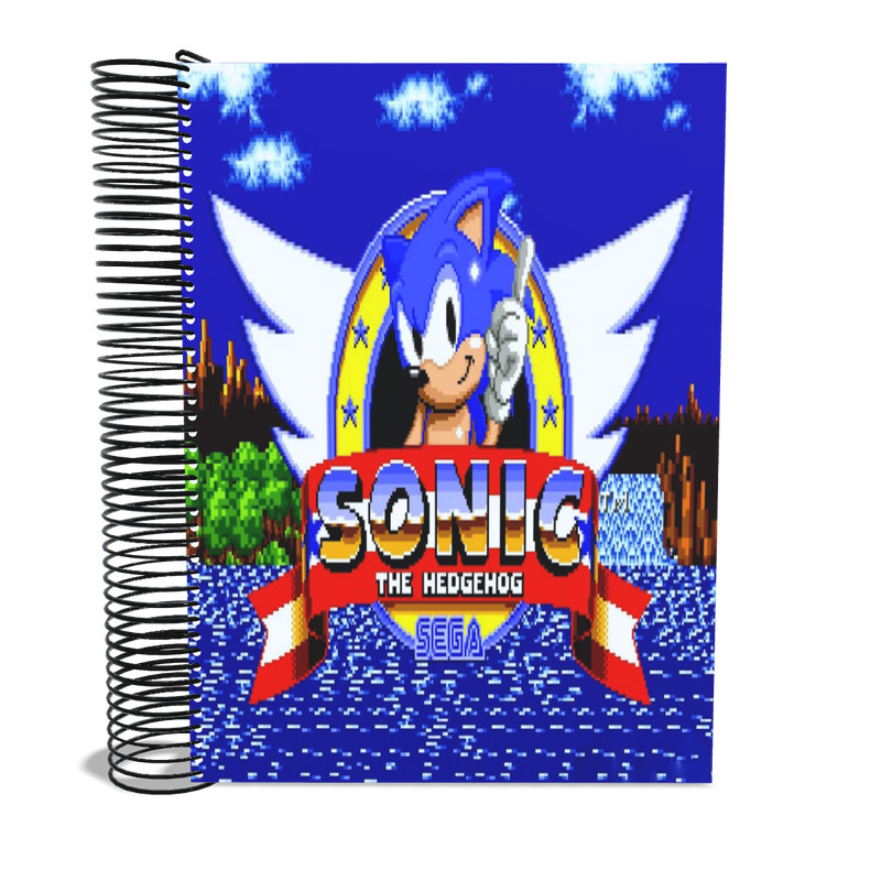 Caderno Desenho Sonic 1 Matéria Personalizado resistente universitário espiral material escolar