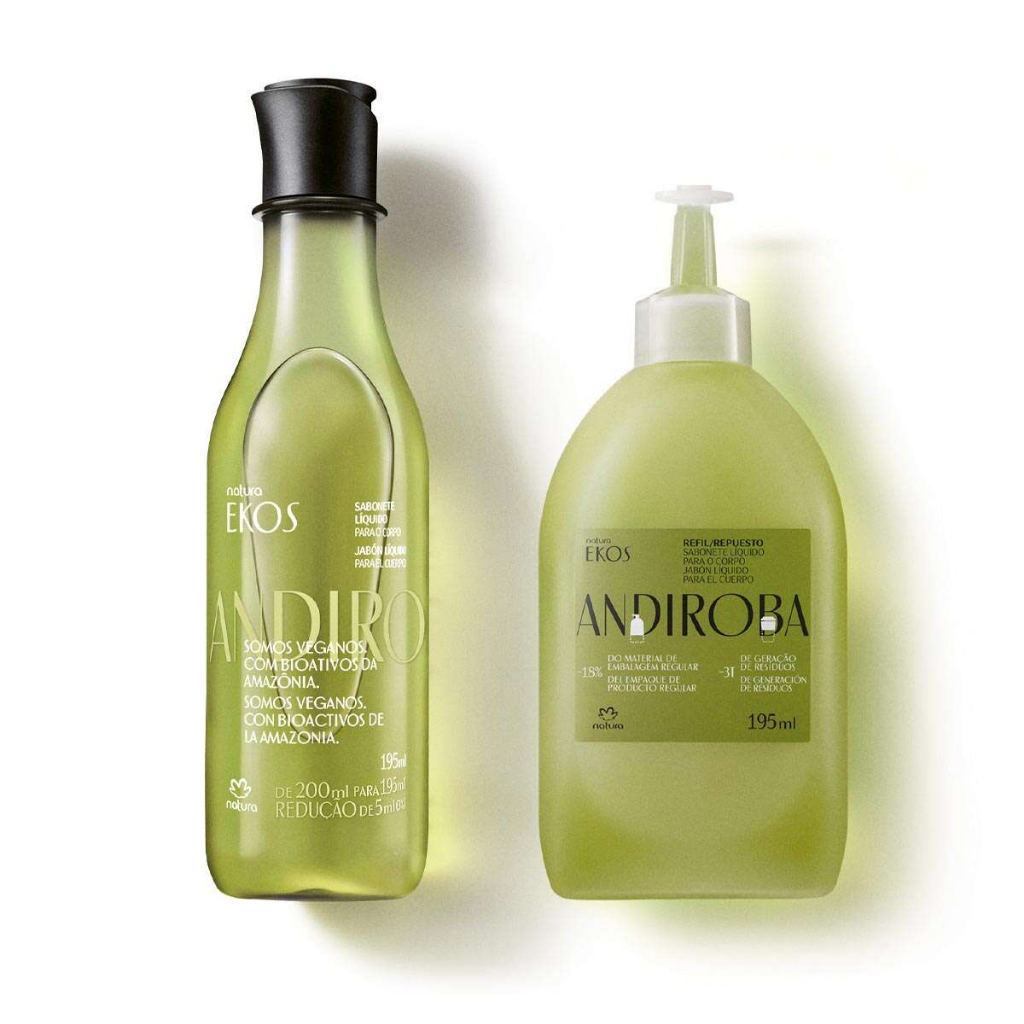 Linha Natura Ekos Andiroba: Sabonete Líquido 195ml (Regular ou Refil)