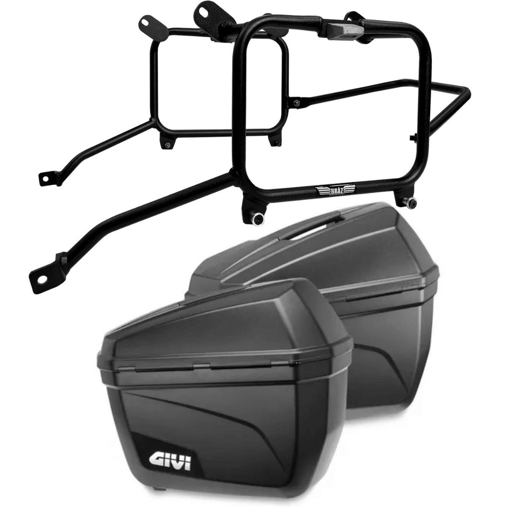 Par Baú E22 Givi + Suporte Lateral Monokey Himalayan 450 25+