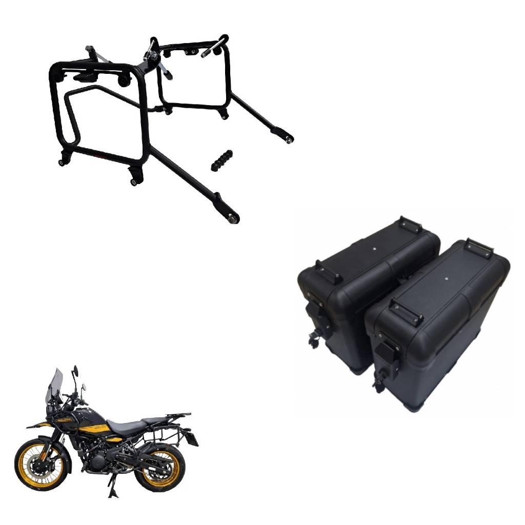 Suporte + par de bau lateral aluminio 26L Chapam - Royal Enfield Himalayan 450