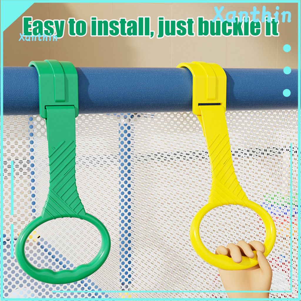 Baby Development Exercises Stand Up Rings Playpen Pull-up for Infants – Easy Install Plastic Walking Handles Fence Acc