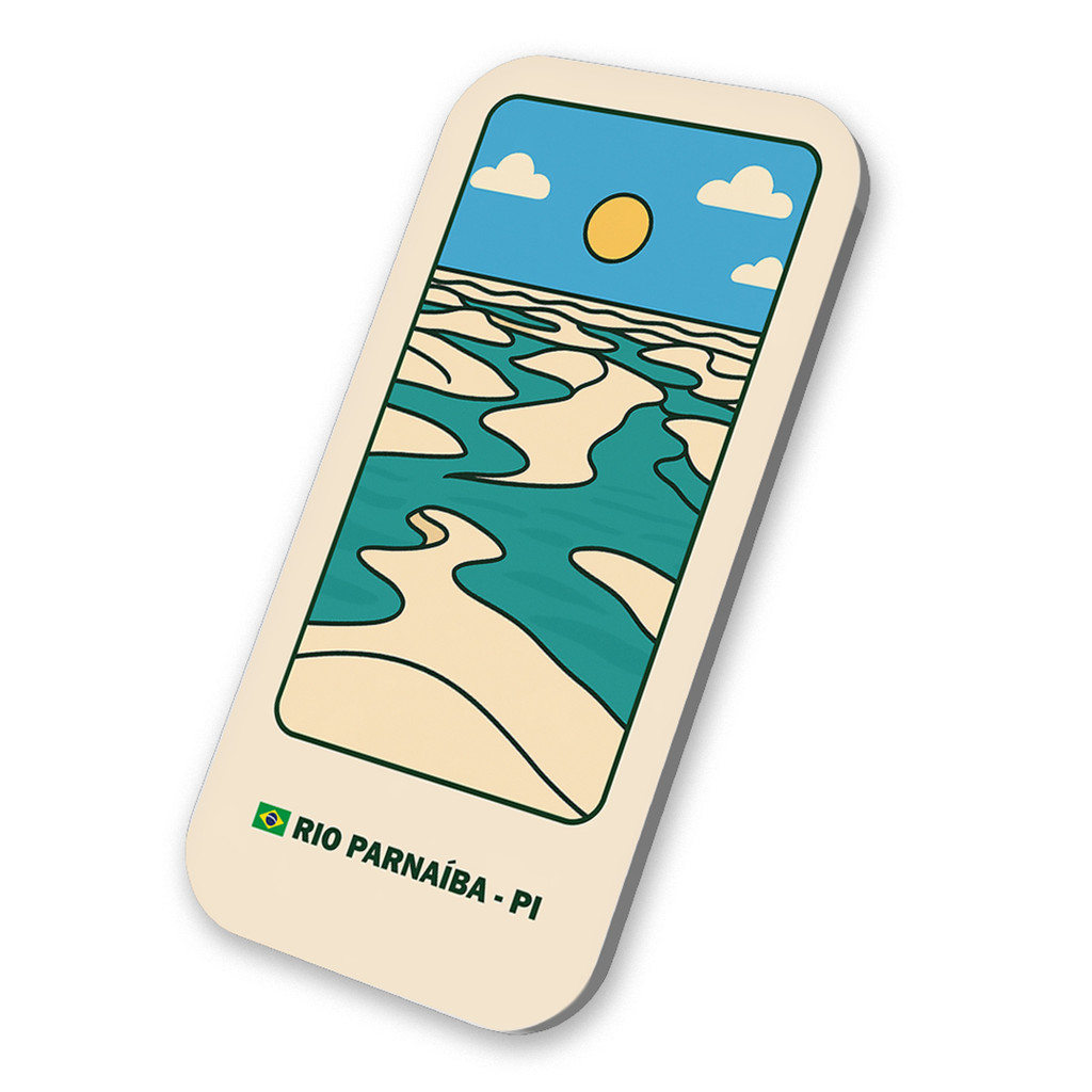 Imã Geladeira Turístico Rio Parnaíba - Piauí Brasil 3x6cm De Metal