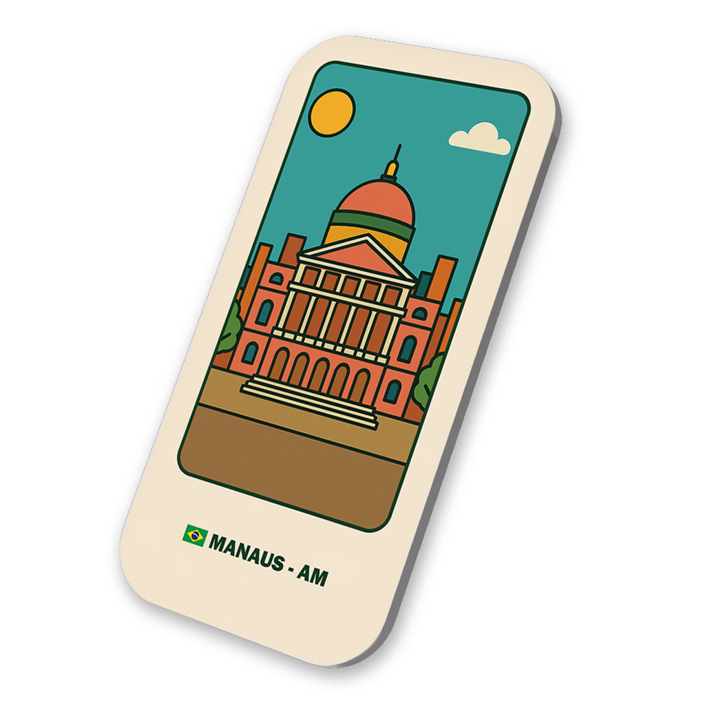 Imã Geladeira Turístico Manaus- Amazonas Brasil 3x6cm De Metal