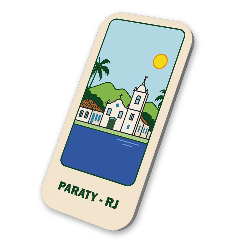 Imã Geladeira Souvenir Turístico  Paraty - Rio de Janeiro Brasil 3x6cm De Metal