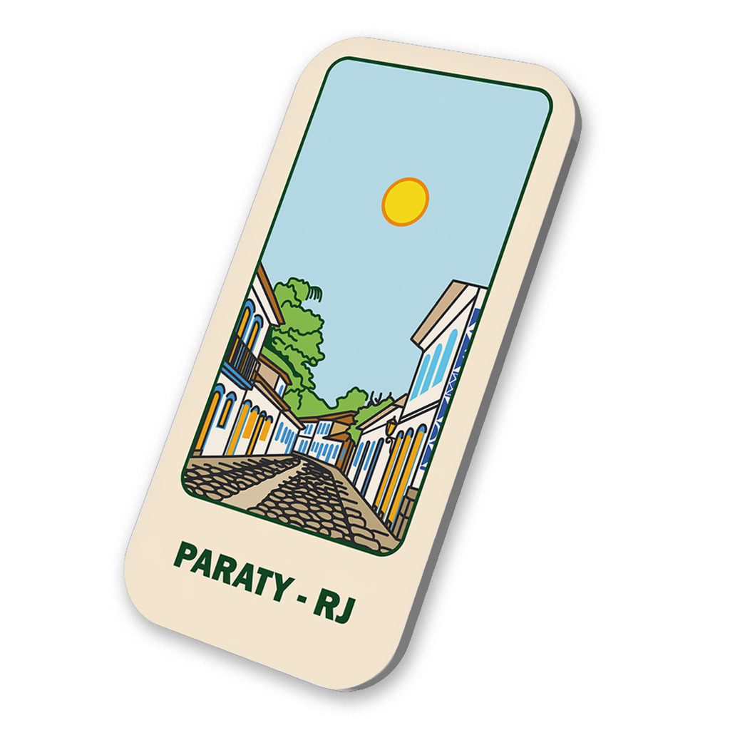 Imã Geladeira Lembrancinha Turística de Paraty - Rio de Janeiro Brasil 3x6cm De Metal