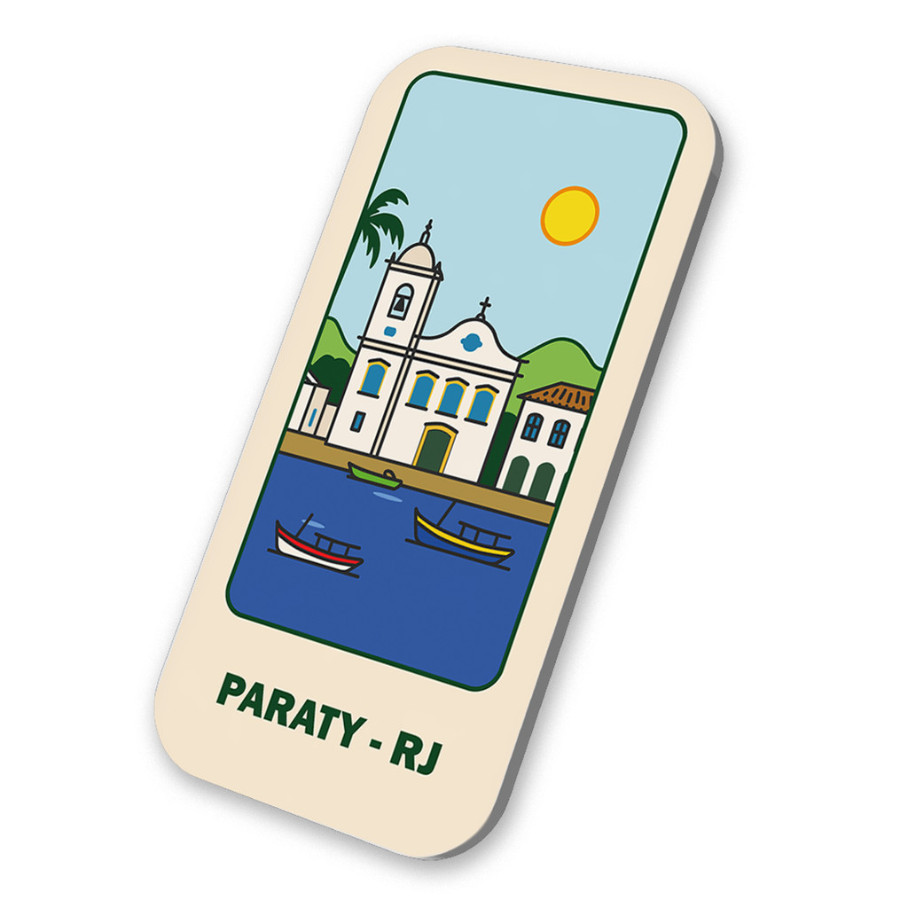Imã Geladeira Do Brasil Litoral Paraty - Rio de Janeiro 3x6cm De Metal