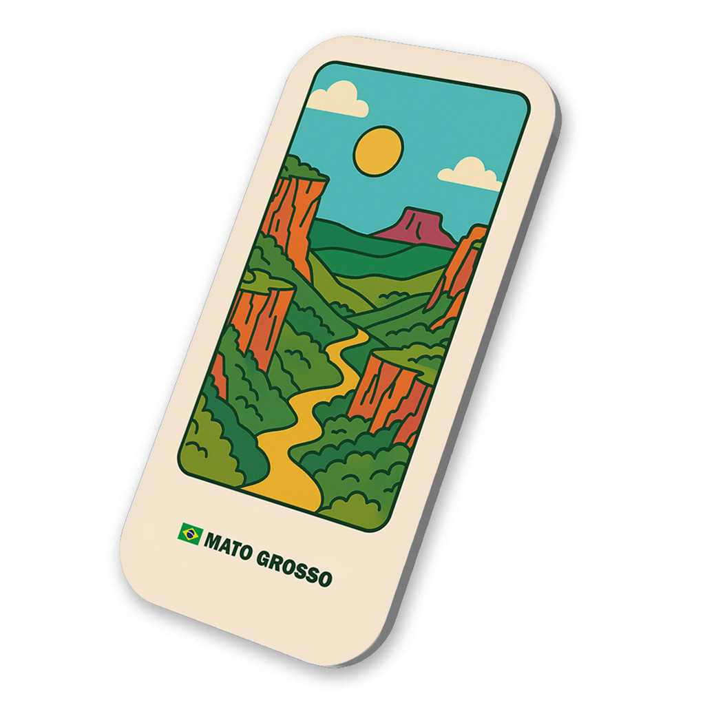 Imã Geladeira Turistico Mato Grosso Brasil 3x6cm De Metal