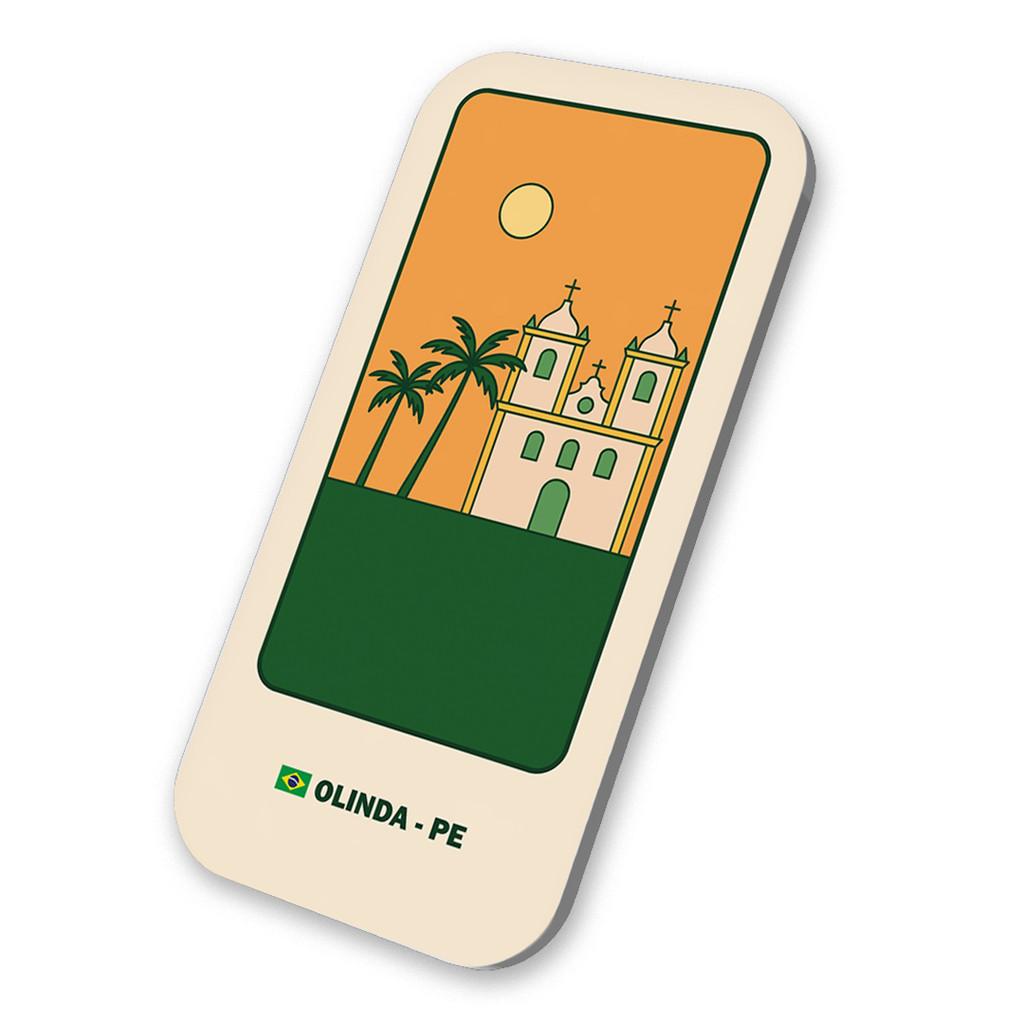 Imã Geladeira Turístico Olinda- Pernambuco Brasil 3x6cm De Metal