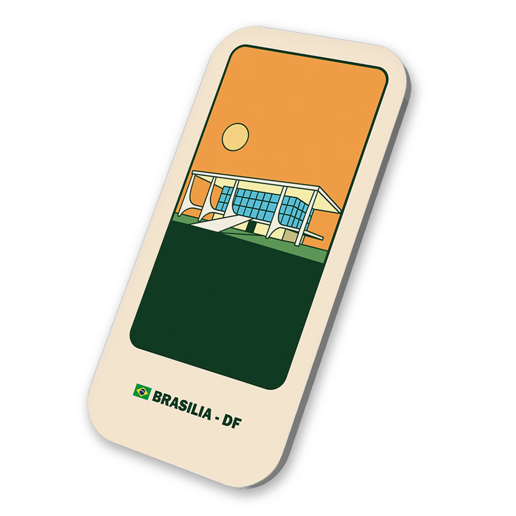 Imã Geladeira Turístico Brasília- Distrito Federal Brasil 3x6cm De Metal