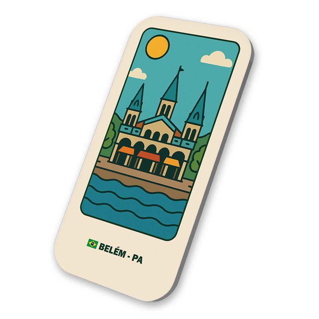 Imã Geladeira Turístico de Belém- Pará Brasil 3x6cm De Metal