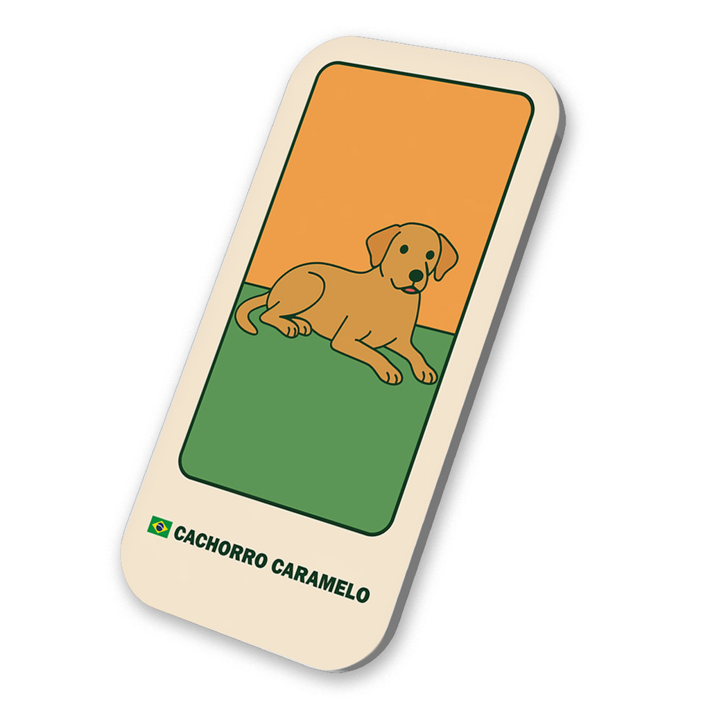 Imã Geladeira Lembrancinha Cachorro Pet Caramelo Do Brasil 3x6cm De Metal