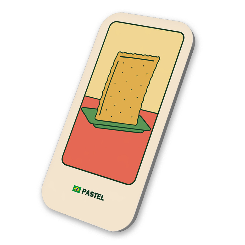 Imã Geladeira Souvenir Comida Típica Pastel De Feira Brasil 3x6cm De Metal