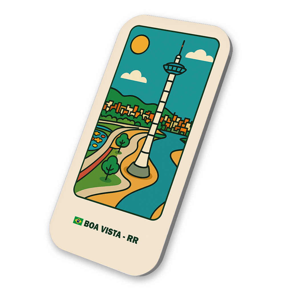Imã Geladeira Turístico Boa Vista- Roraima Brasil 3x6cm De Metal