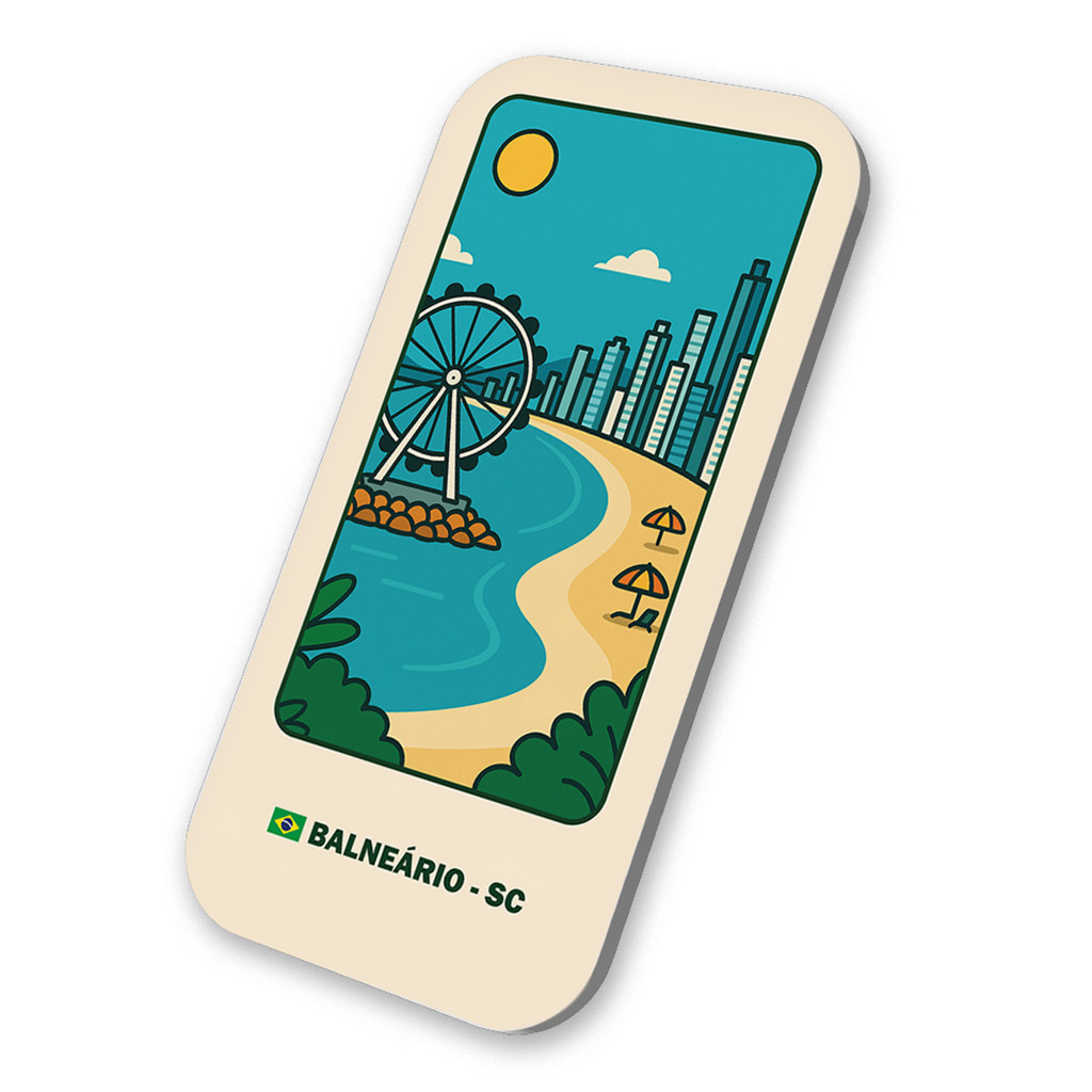 Imã Geladeira Turistico Balneário Camboriú- Santa Catarina Brasil 3x6cm De Metal