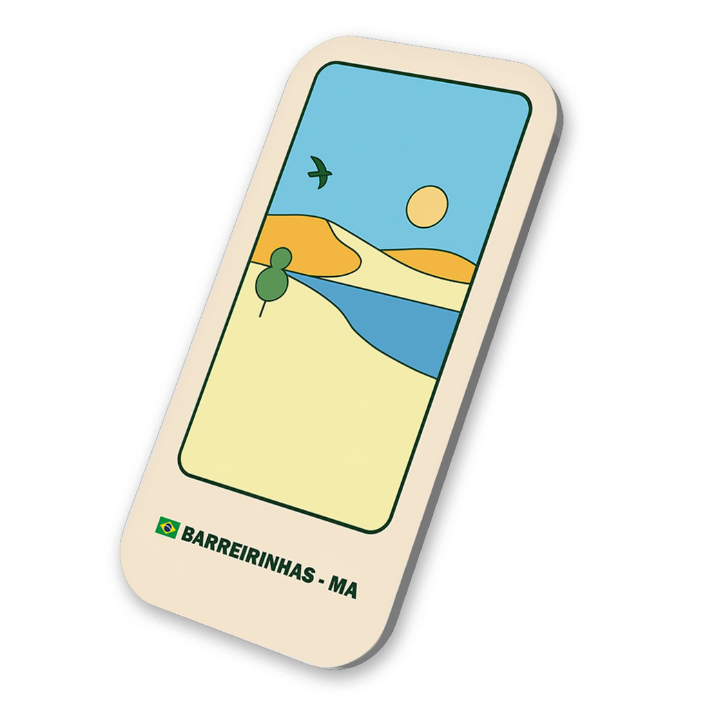 Imã Geladeira Turistico Barreirinhas- Maranhão Brasil 3x6cm De Metal