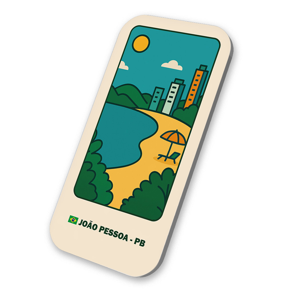 Imã Geladeira Souvenir João Pessoa- Paraíba Brasil 3x6cm De Metal