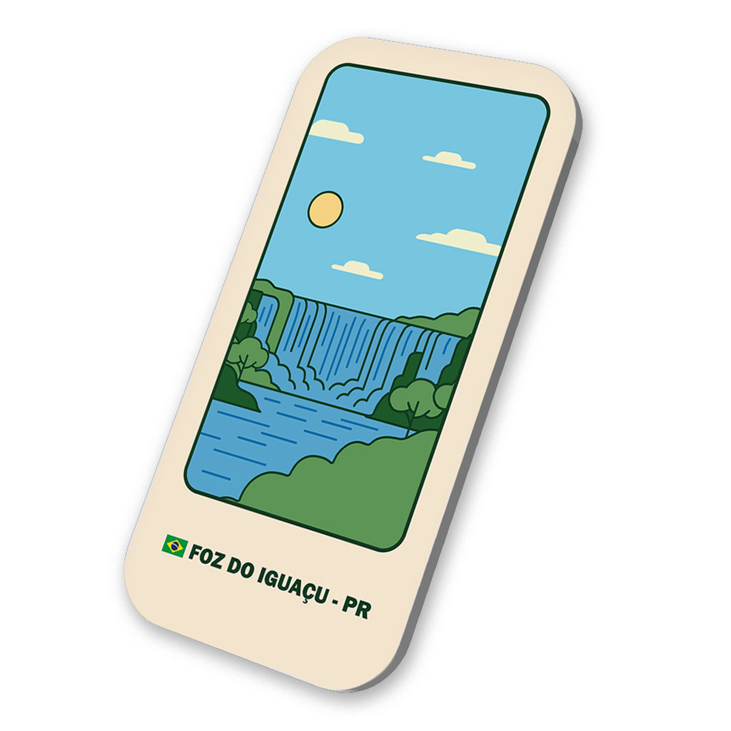 Imã Geladeira Foz do Iguaçu Paraná Brasil 3x6cm De Metal