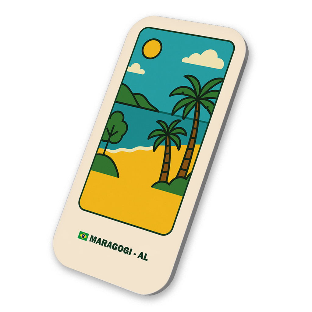 Imã Geladeira Souvenir Maragogi- Alagoas Brasil 3x6cm De Metal