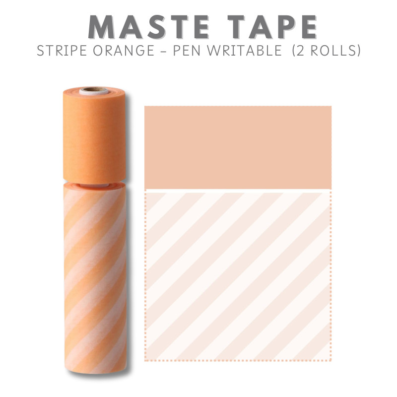 Water-resistant masking tape that can be written on with water-based pens, with perforations, slim design, 2 rolls 
