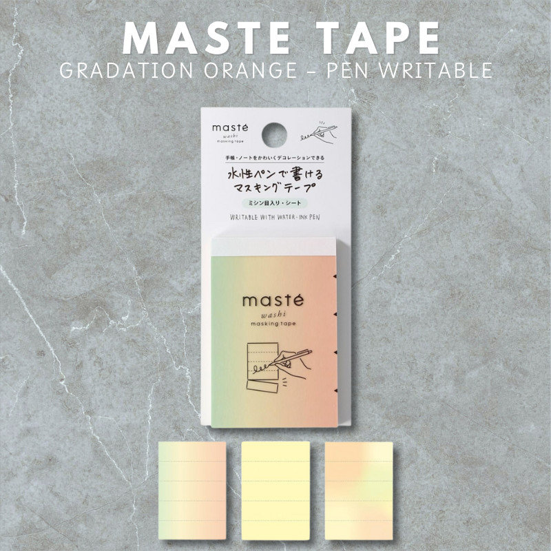 MARK’S maste Washi Tape Writable with Water-Based Pen, Gradation Orange MST-FA43-GOR, perforated sheet