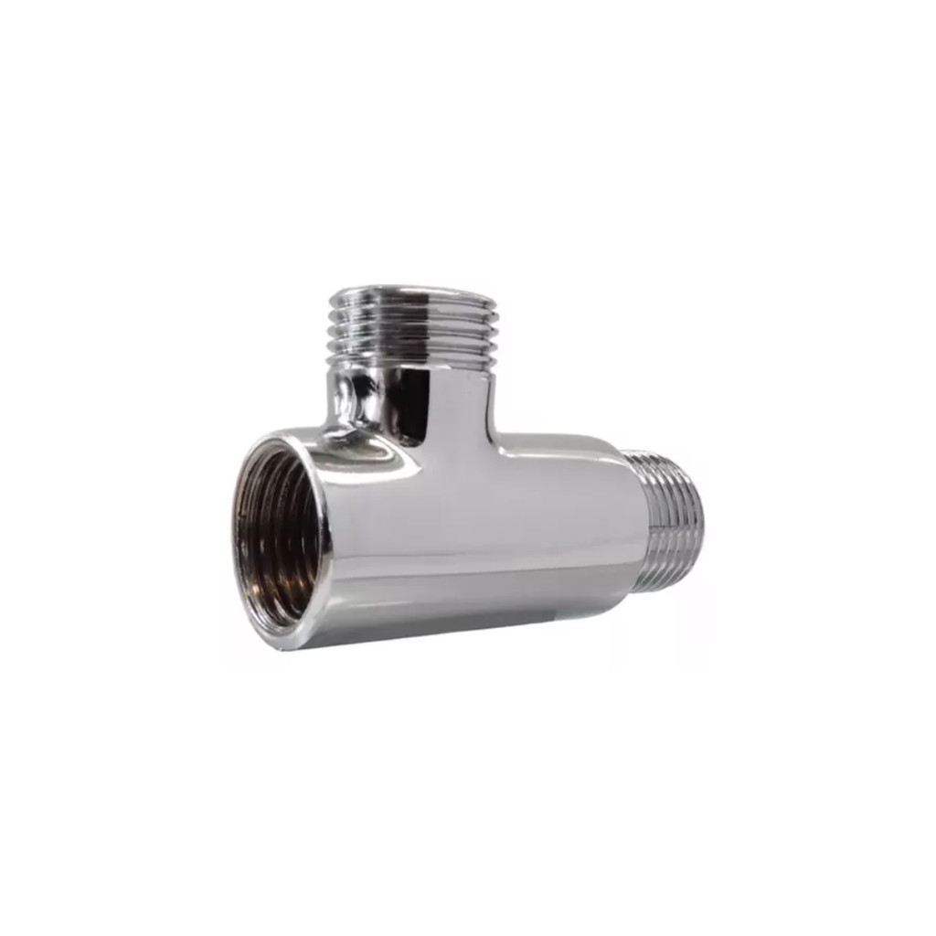 Adaptador Te Maquina Lavar 1/2 X 1/2X3/4 Cromado Adaptador