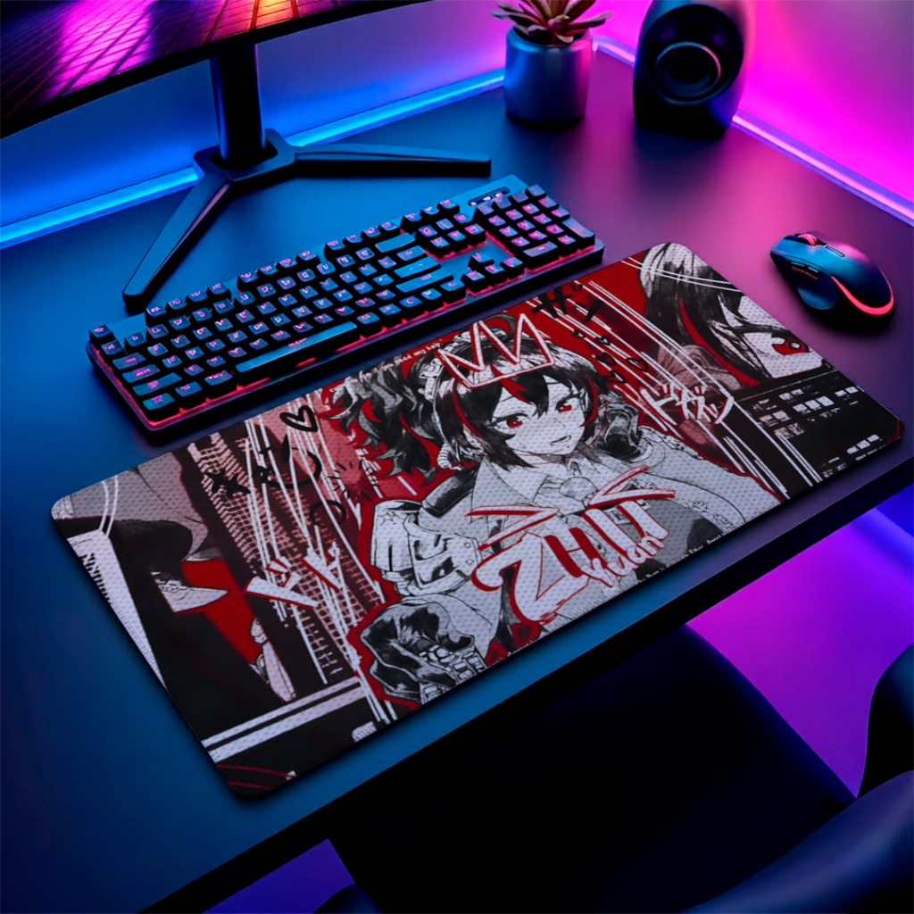 MousePad Gamer Speed Liso Sem Relevos Com Bordas Costuradas E Base Antiderrapante Com Personalização De Anime