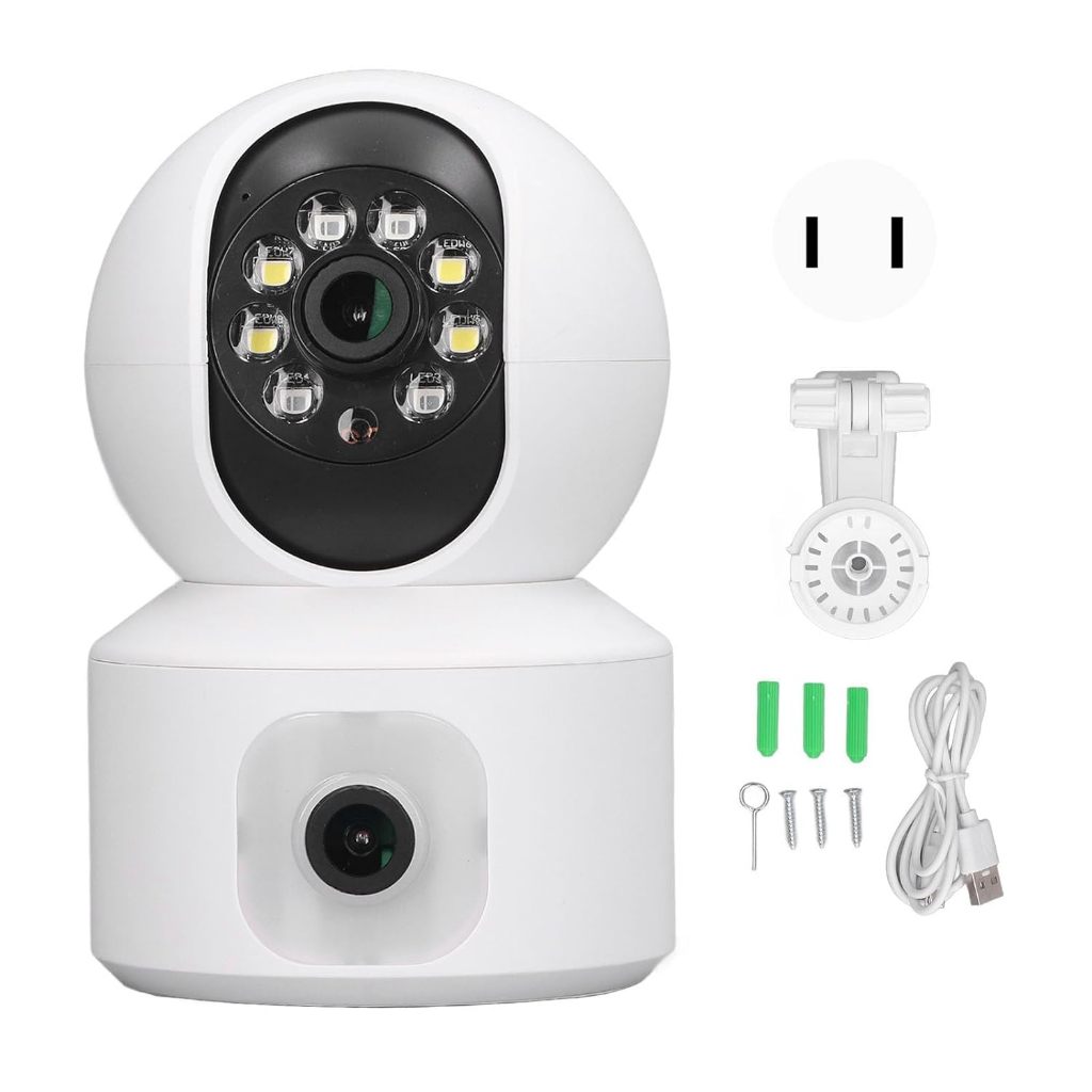 Câmera de Segurança IP Wifi 2 Cameras FULL HD com visão noturna Auto Track visão fixa e 360° aplicativo icsee