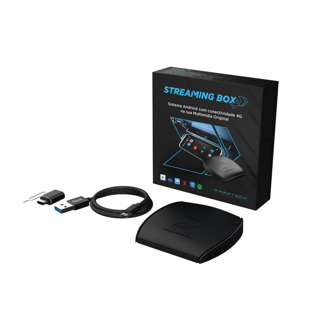 Streaming Box Faaftech Sistema Carplay Android Auto Sem Fio Full HD Wi-Fi