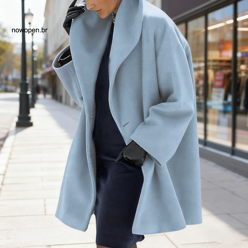 Women Wool Coat Loose Fit Women’s Blend Hooded Trench Single-breasted Mid-long Pea Thick Warm Fall Winter Jacket Styli