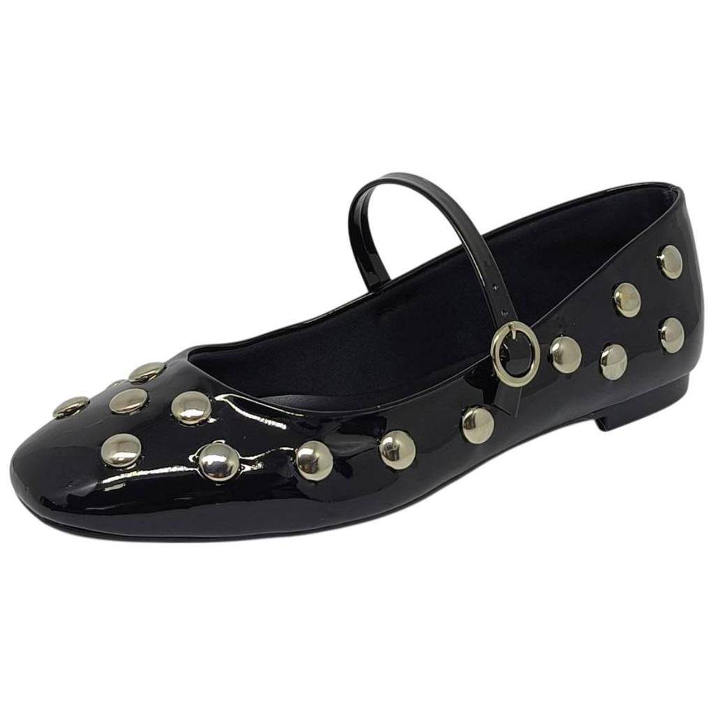 Sapatilha Feminina Elegante Conforto Pins Verniz Chic Cacci