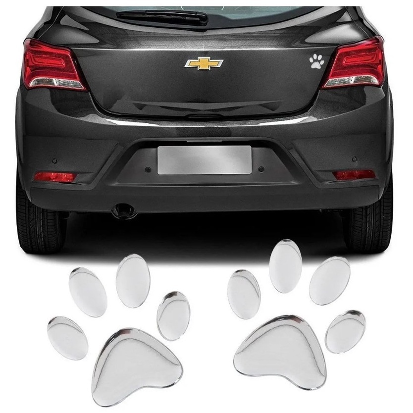 2 pçs Adesivo 3D em forma de patinha cachorro Pets 3007