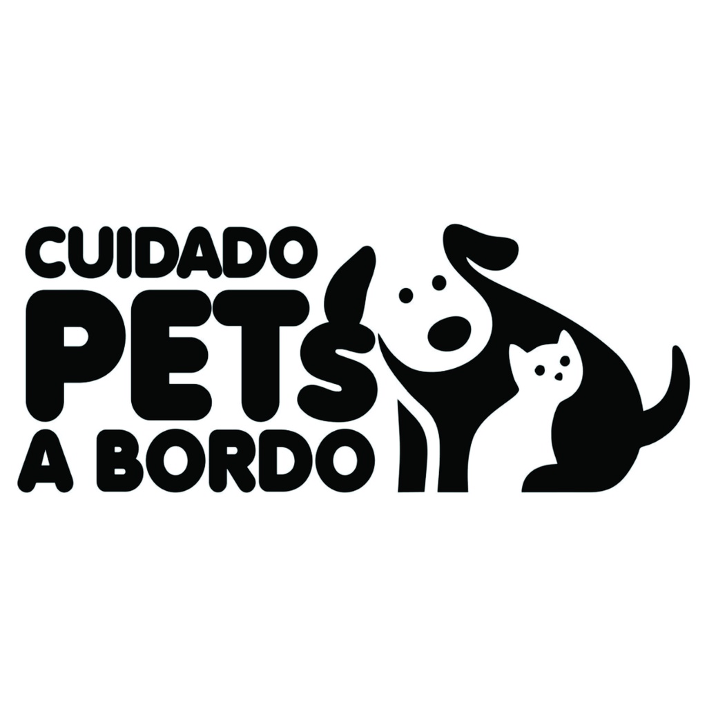Adesivo PetS a Bordo Cachorro Gato para Carro - Vinil Resistente AD1065