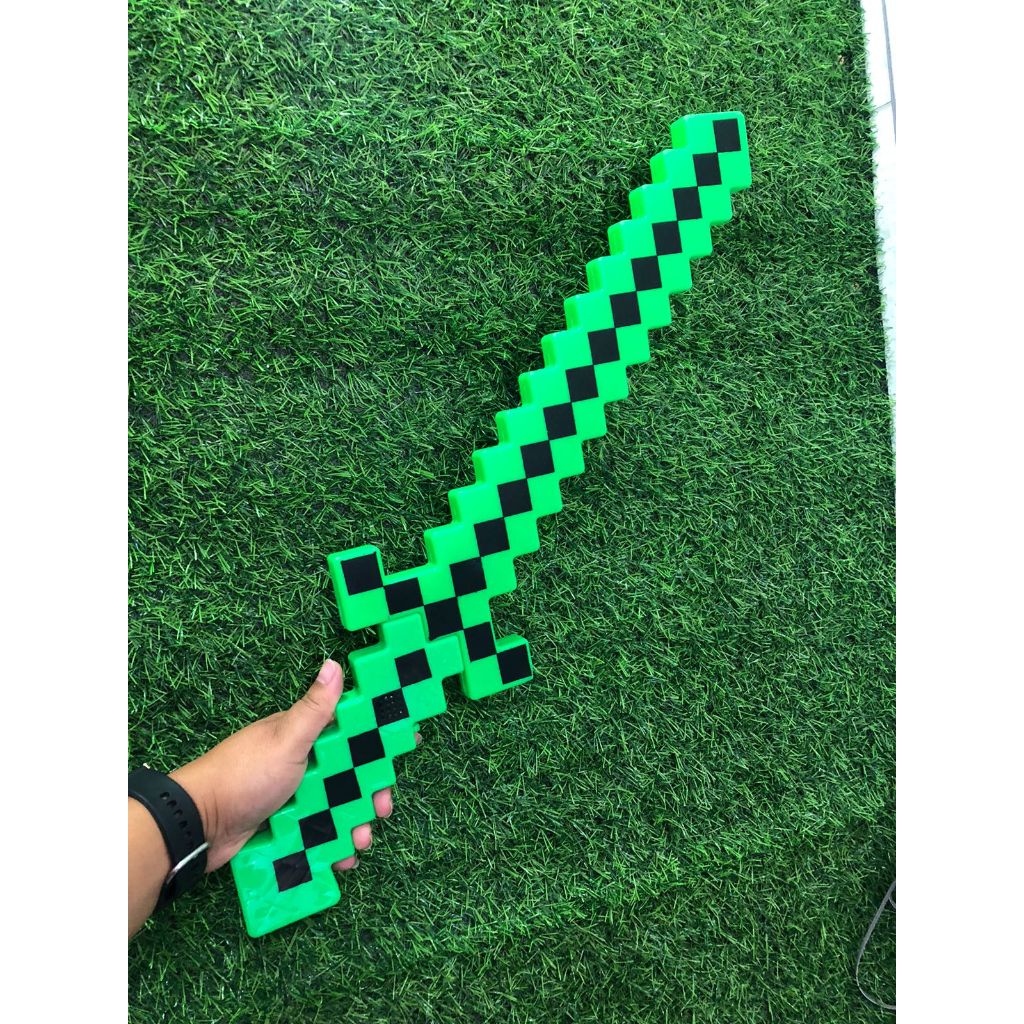 Brinquedo Espada Pixel Com e Luz Led Roblox Mine Craft Infantil Diversão Realista Menino Menina