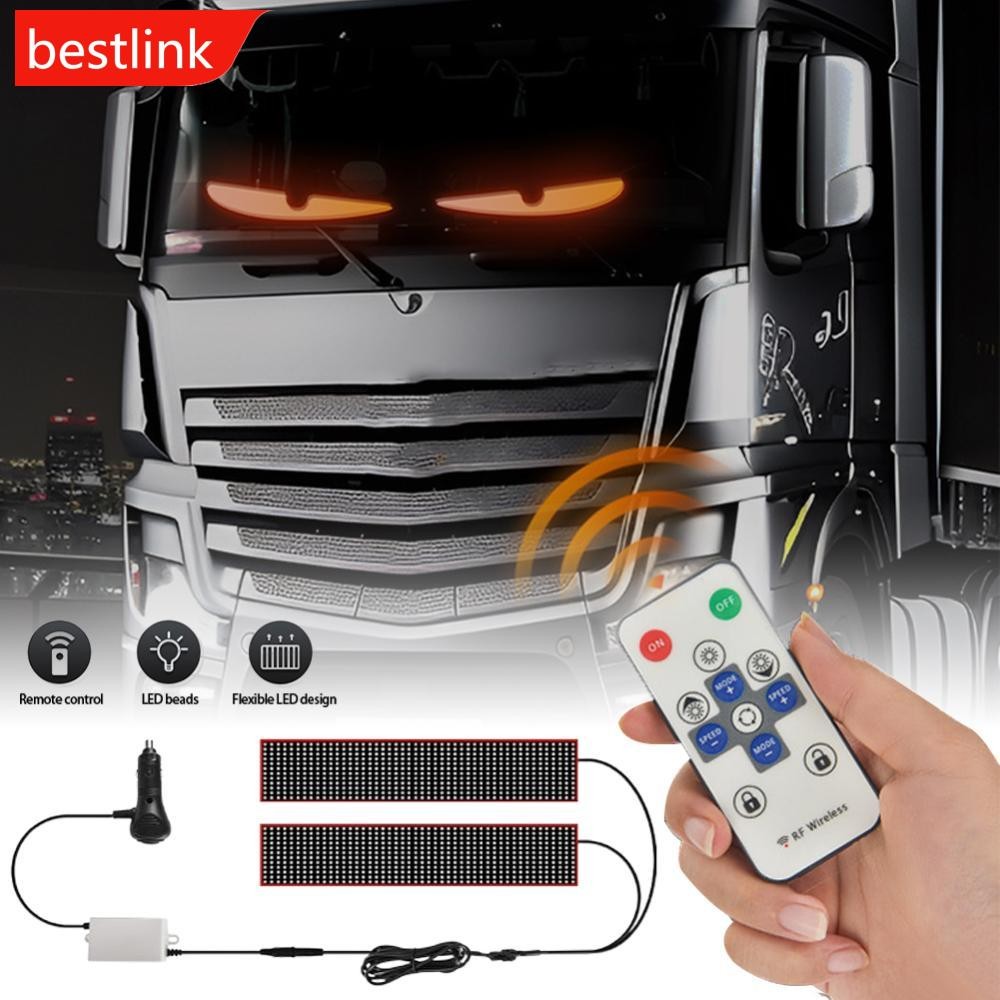 BESTLINK Diabo Olho LED Caminhão Carro Pixel Painel Luz Controle Remoto Macio Dobrável Iluminação Graffiti Rolagem Para