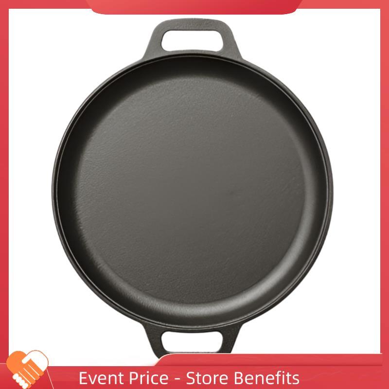 Frigideira De Acampamento Para Churrasco De Ferro Fundido , Antiaderente De Alça Dupla Pizza , Bife , Porco , Frango , P
