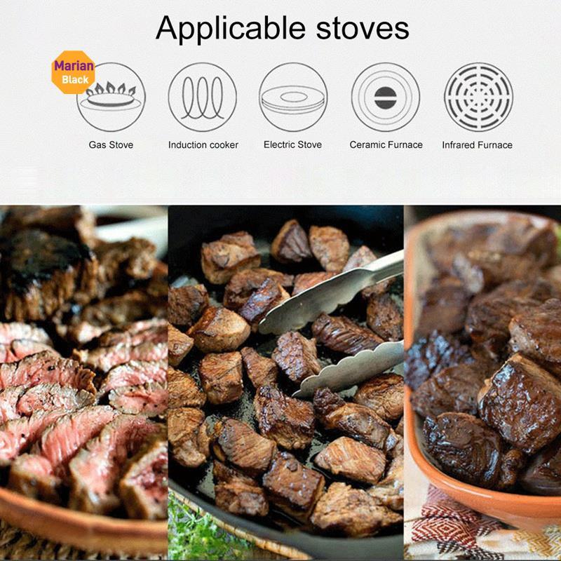 Frigideira De Acampamento Para Churrasco De Ferro Fundido , Antiaderente De Alça Dupla Pizza , Bife , Porco , Frango , P