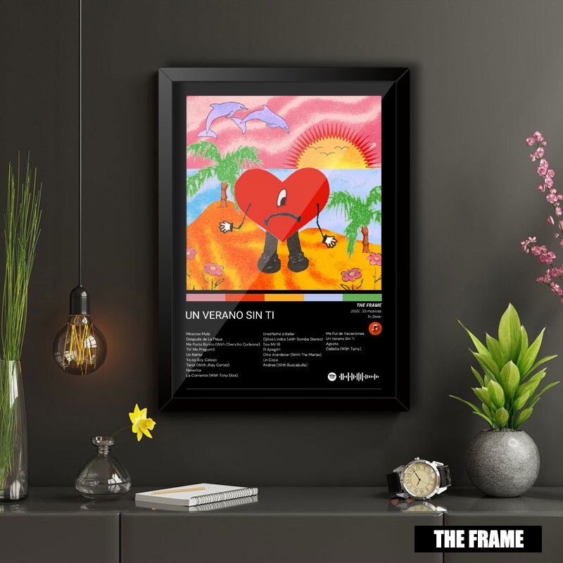 Quadro Decorativo A4/A3 Spotify Bad Bunny Album un Verano Sin Ti